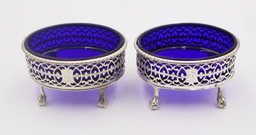 Pair Antique Silver 