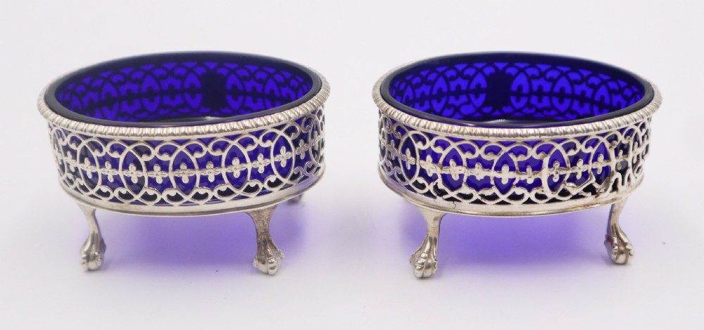 Pair Antique Silver 
