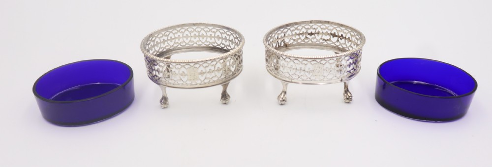 Pair Antique Silver 
