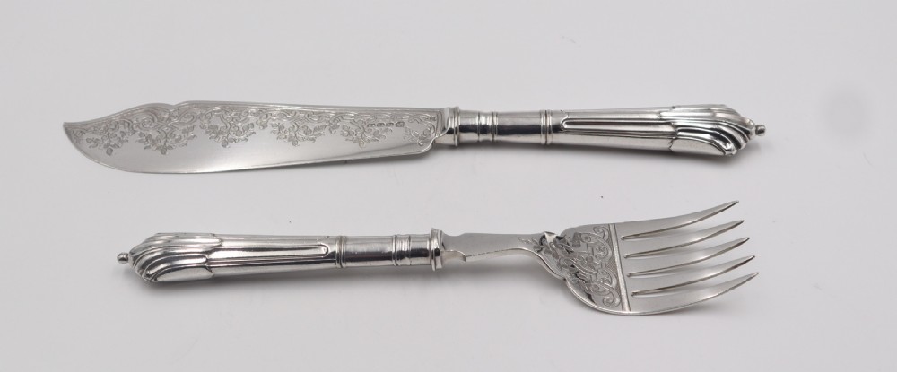 Antique Silverplated Fish Servers.