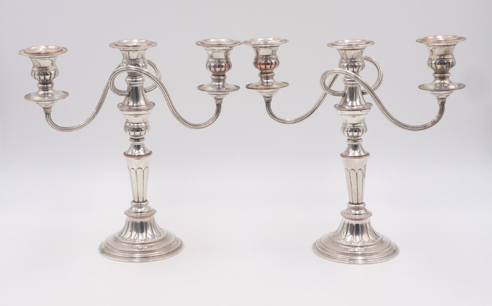 Pair Silverplated Candelabra.