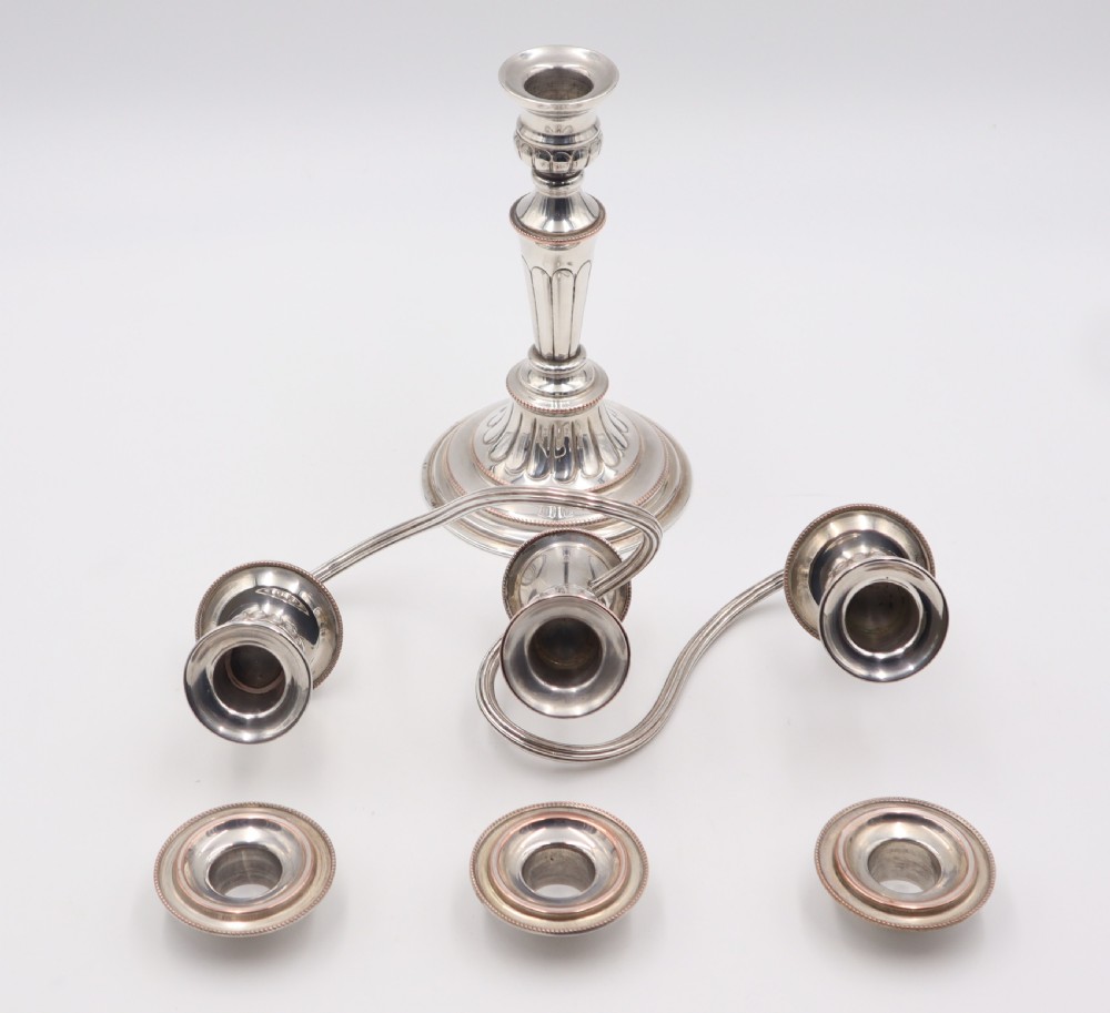 Pair Silverplated Candelabra. View II