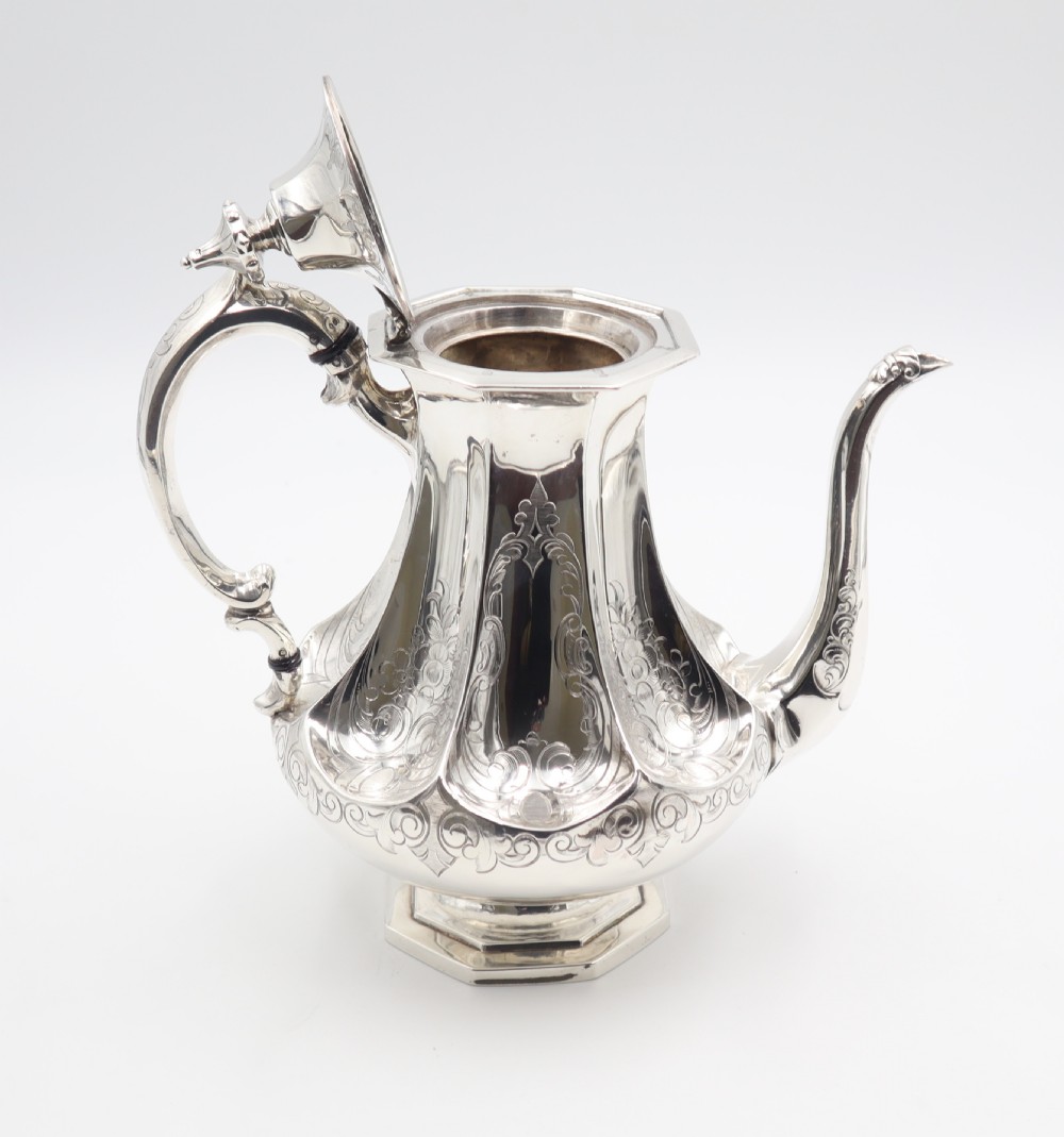 Antique Silver Coffee Pot. View V
