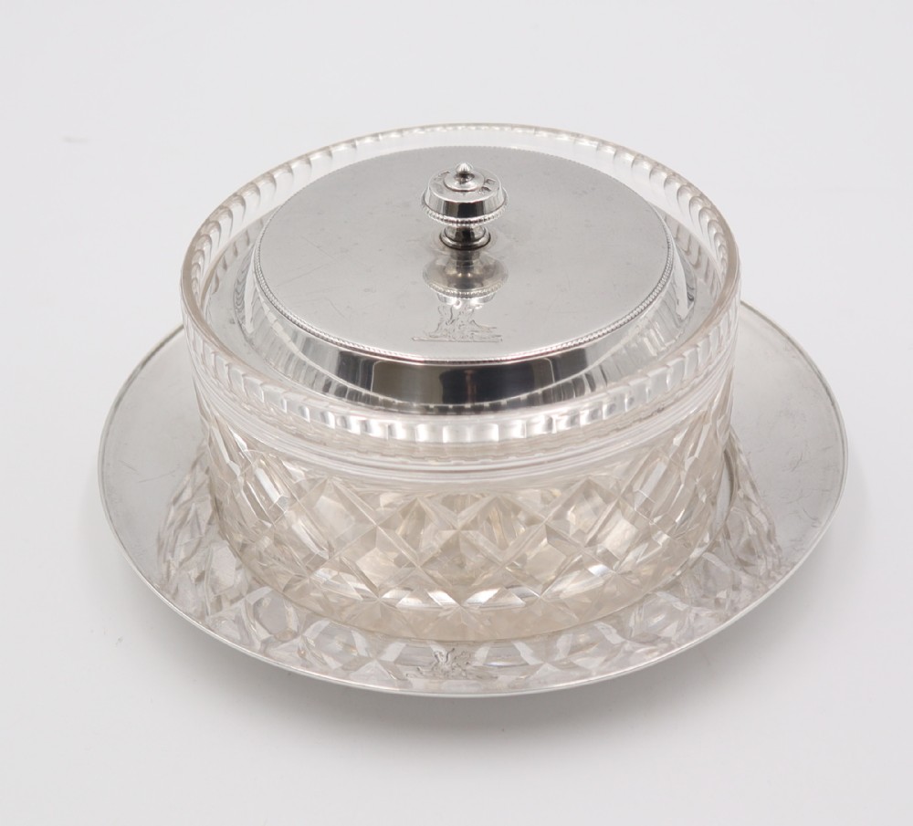 Antique Silver Butter Dish.