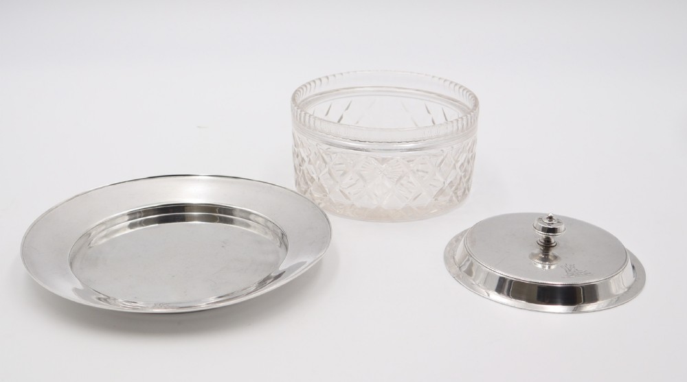 Antique Silver Butter Dish. View III