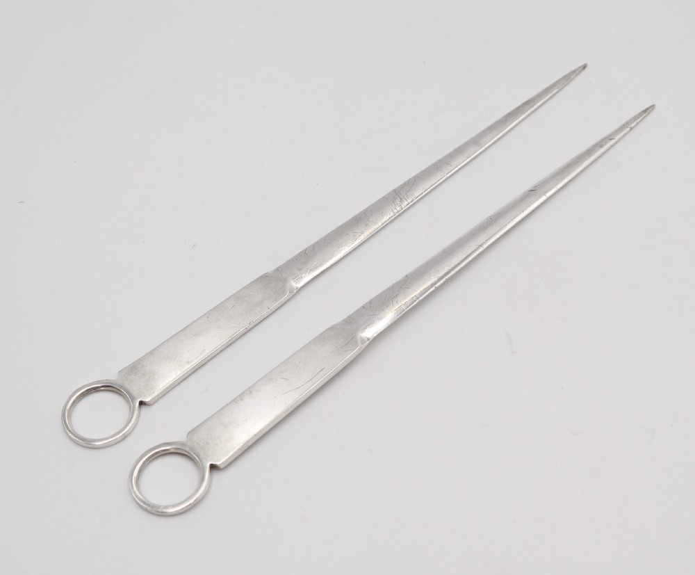 Set Of Antique Silverplated Skewers.