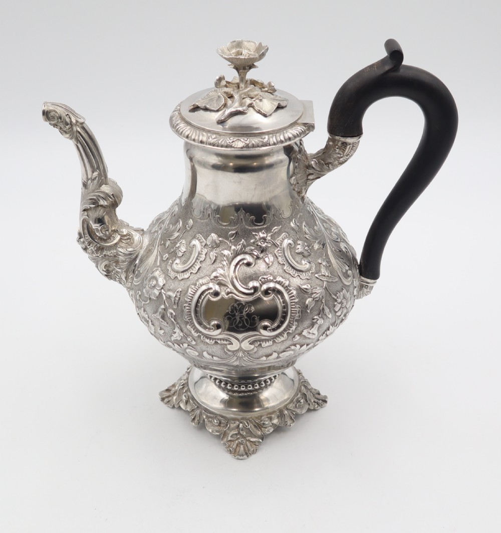 Antique Silver Coffee Pot. View X