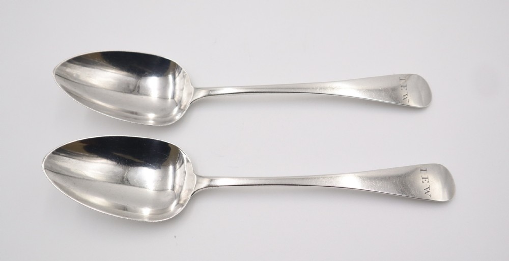 Pair Antique Silver Spoons. View III