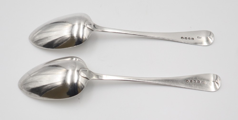 Pair Antique Silver Spoons. View IV