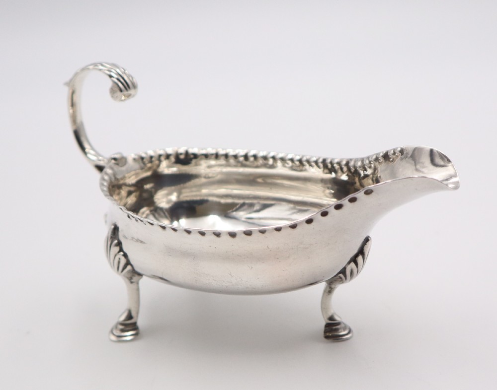 Antique Silver Cream Boat. View III