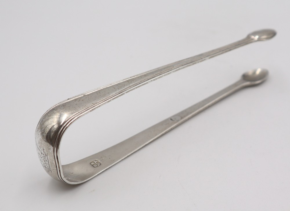 Pair Of Antique Silver Sugar Tongs.