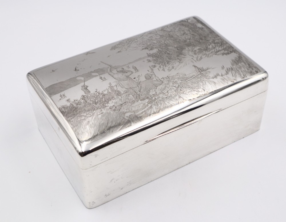 Antique Silver Cigar Box.