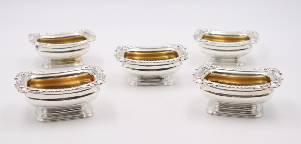 Set Of Five Paul Storr Silver Salts.