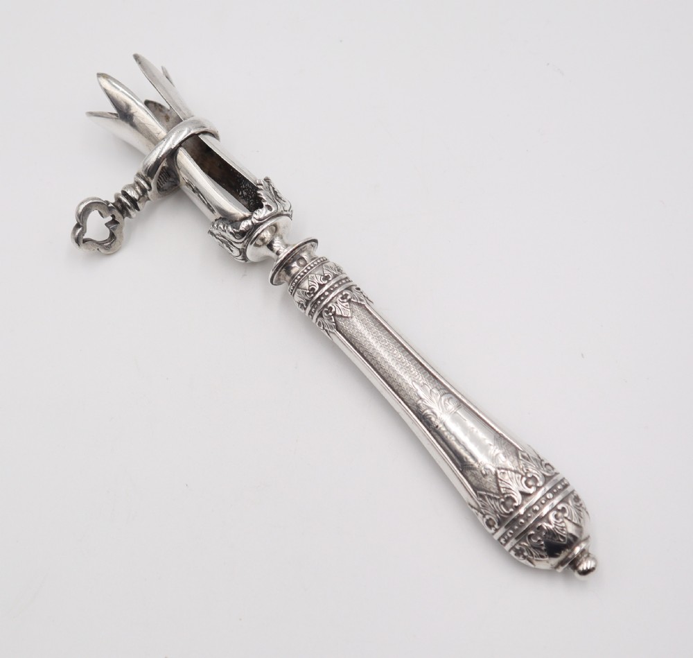 Antique Silver Ham Bone Holder.