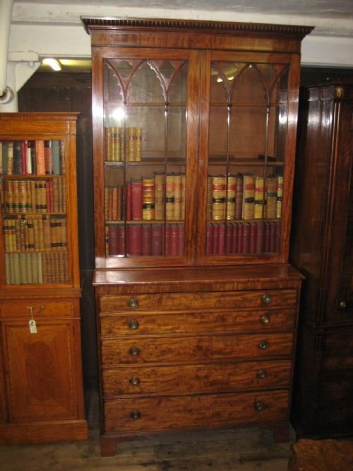 Scottish Mahogany Secretaire Bookcase