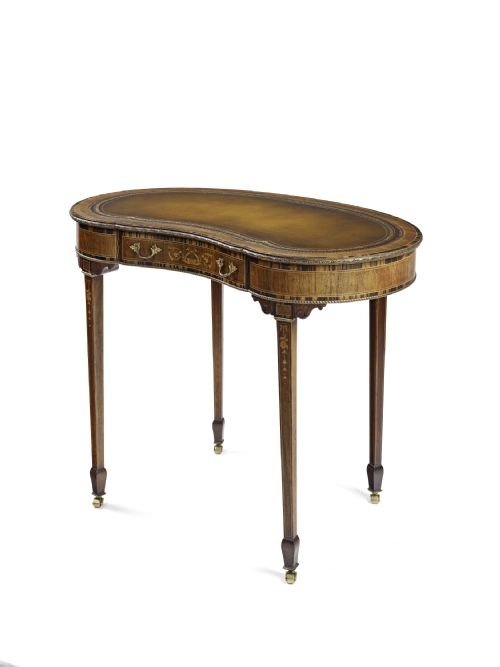 Victorian Kidney Shaped Rosewood Ladies Desk