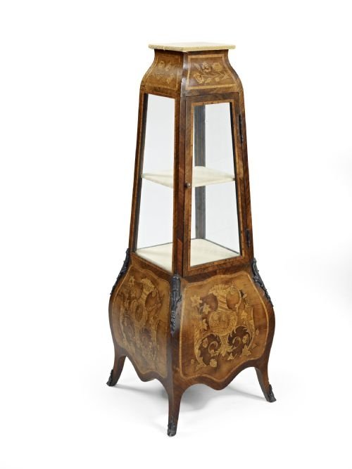 French Bombe Shaped Tapering Display Cabinet