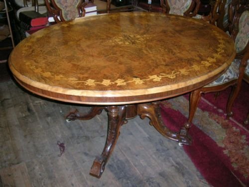 Victorian Walnut Oval Table