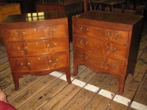 Pair of George III Style Mahogany Bowfronted Chests
