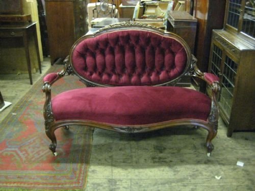 Mid Victorian Walnut Drawing Room Sofa
