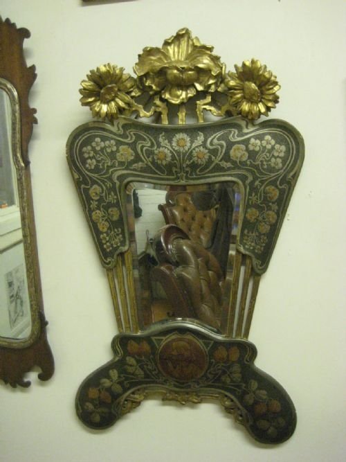 Art Nouveau Carved and Gilded Mirror