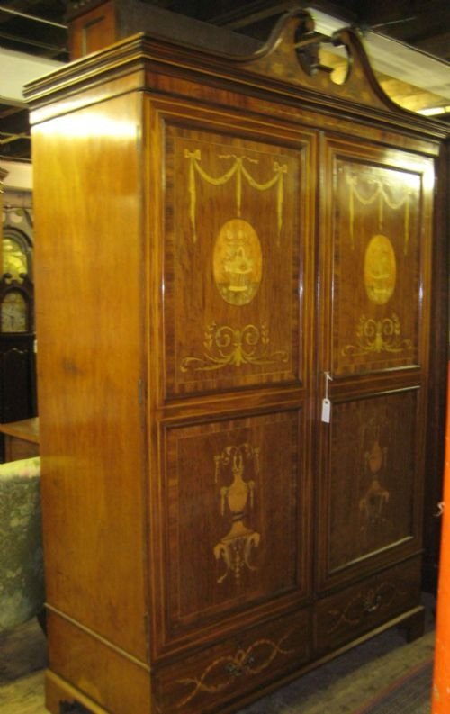 George III Marquetry Inlaid Wardrobe