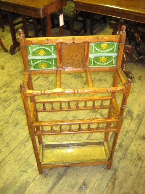 Arts & Crafts Pitch Pine Stick Stand