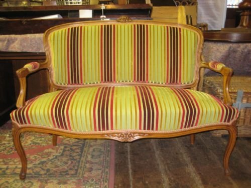 French Victorian Walnut Settee