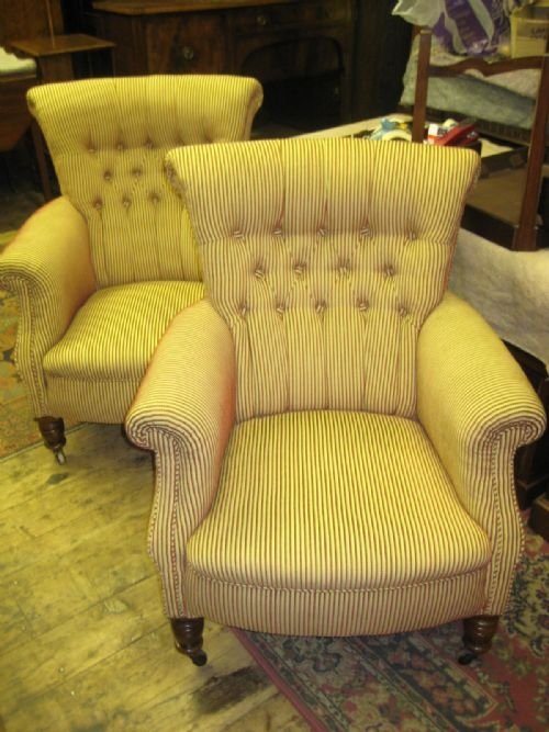 Pair of Victorian Mahogany Armchairs