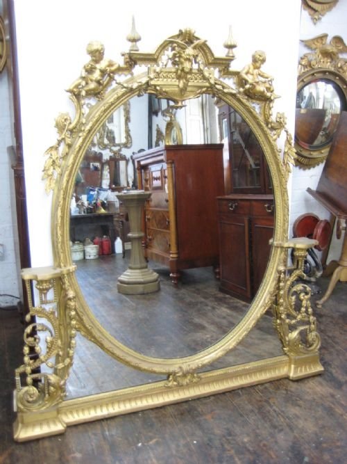 Large Adams Style Victorian Gilt Mirror