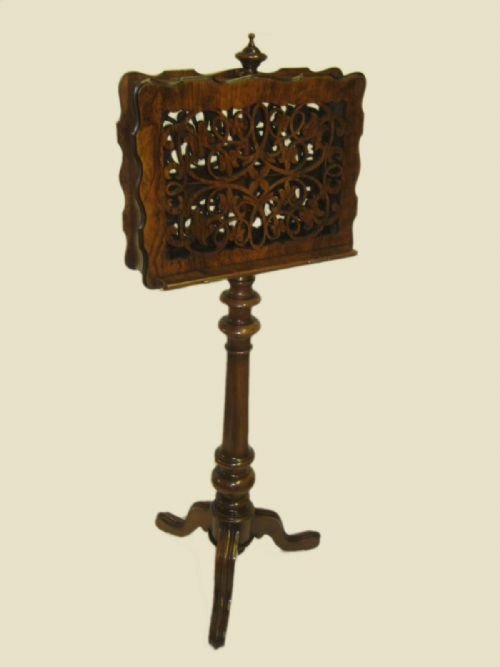 Mid Victorian Walnut Duet Stand