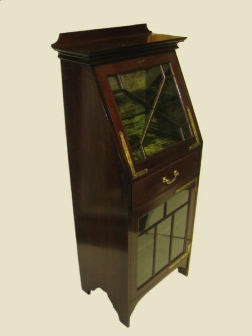 Rare Arts and Crafts Mahogany Display Cabinet
