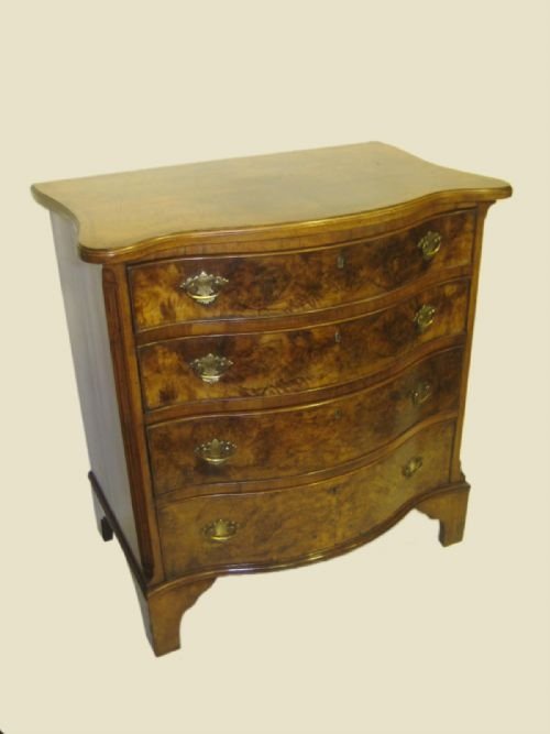 George I Style Serpentine Walnut Chest of Drawers