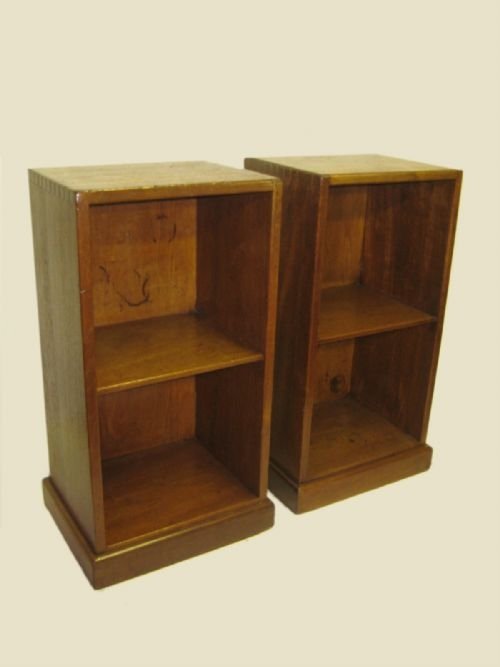 Pair of Solid Teak Open Bedside Cabinets