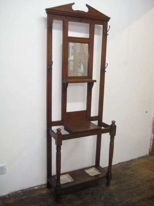 Edwardian Oak Hallstand