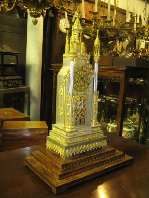 French 19th Century Gothic Cathedral Clock