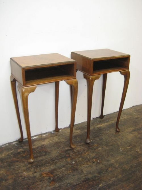 Pair Walnut Bedsides/side Tables