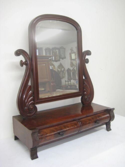 Scottish William IV Mahogany Dressing Mirror