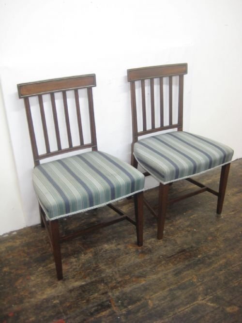 Pair Late George III Mahogany Dining Chairs