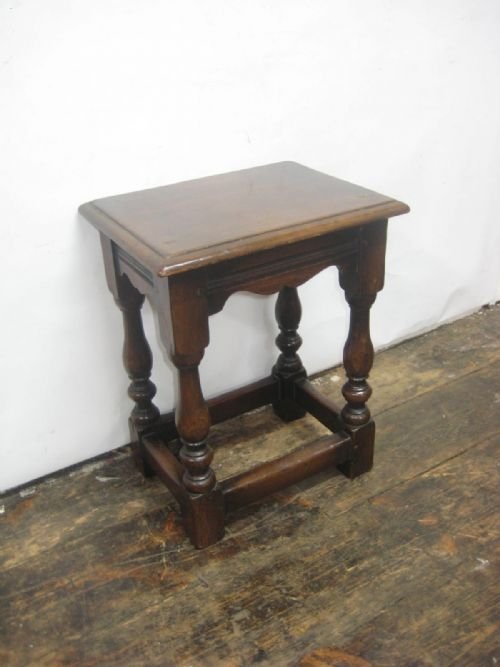 Small Oak Jacobean Style Joint Stool
