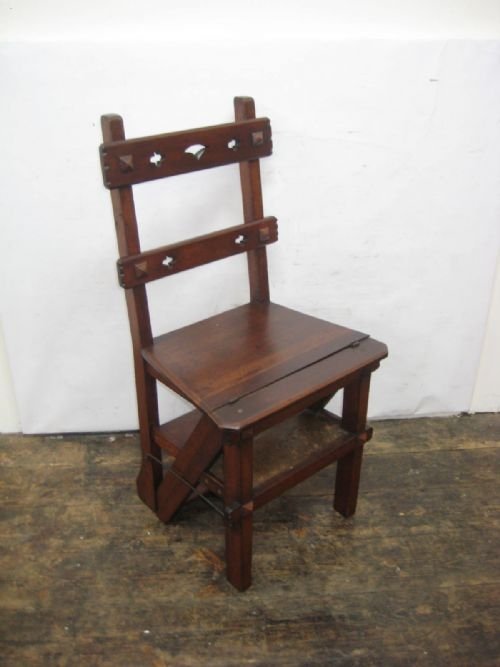 Victorian Metamorphic Library Chair/steps