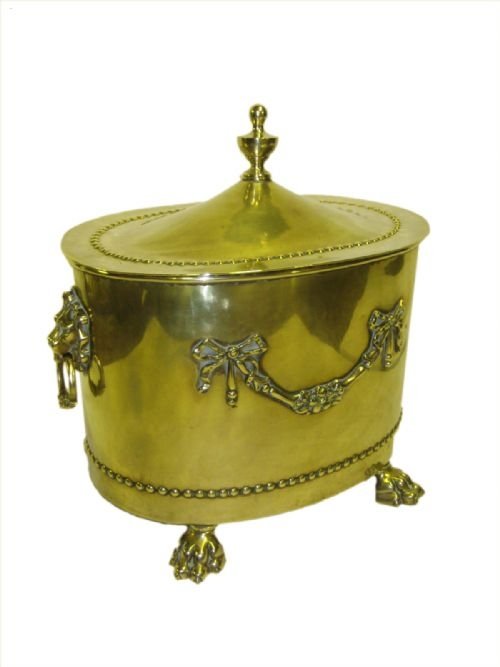 Oval Brass Adams Style Coal Bucket