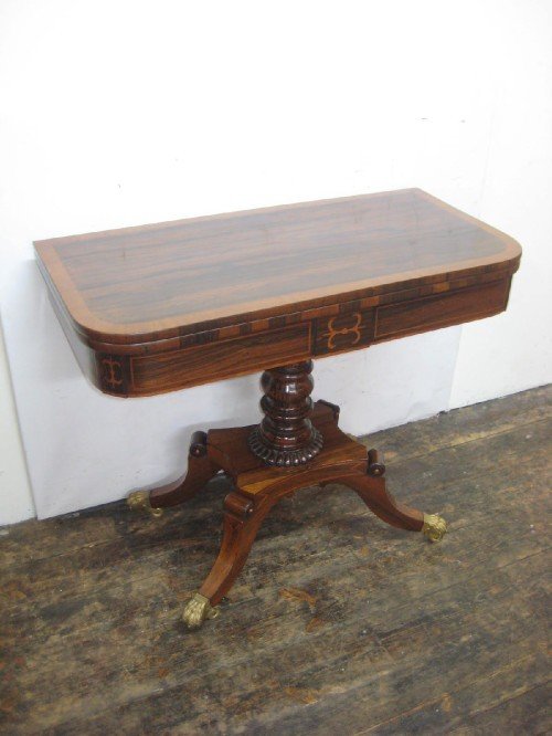 Regency Inlaid Rosewood Card Table