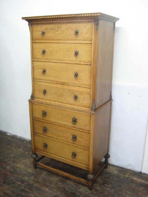 Oak Two Piece Tallboy/chest on Chest