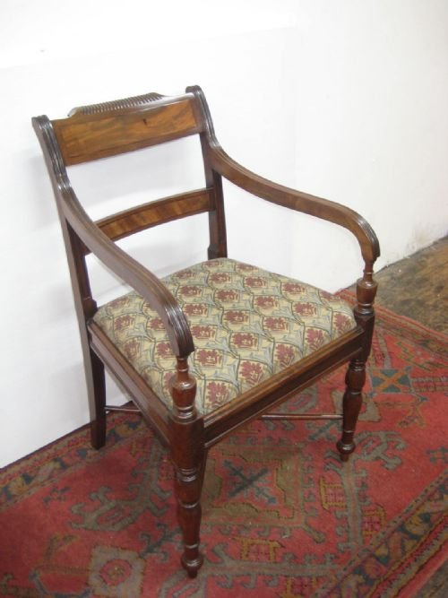 George III Mahogany Elbow Chair