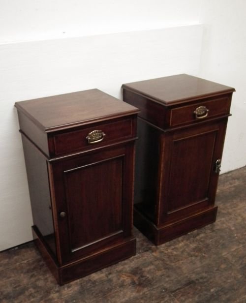 Pair of Mahogany Bedside Lockers