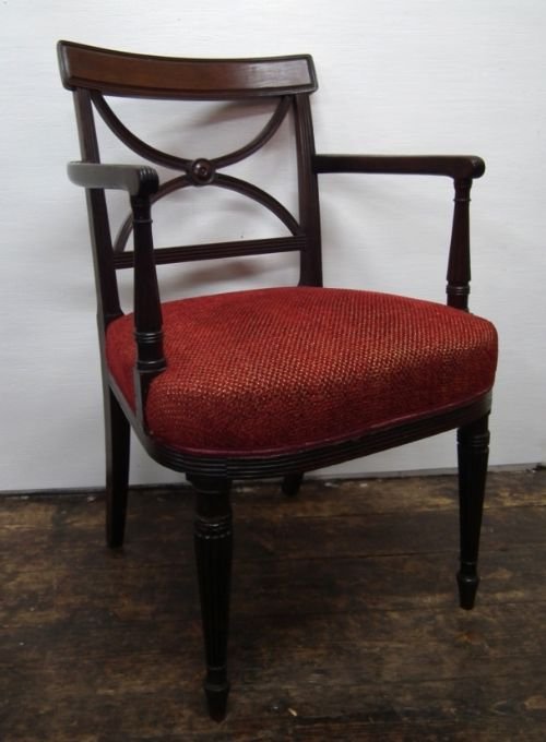 Very Stylish Regency Mahogany Carved Armchair