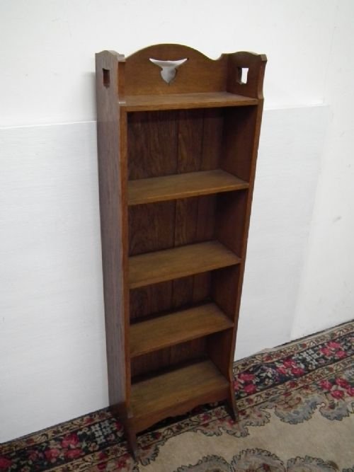 Art Nouveau Oak Open Bookcase