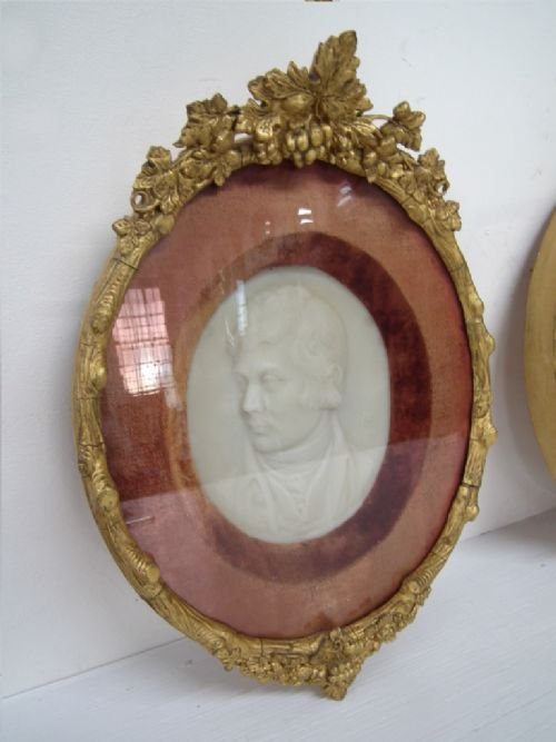 fig 1. Unusual Set of 3 Scottish Victorian Wax Portraits