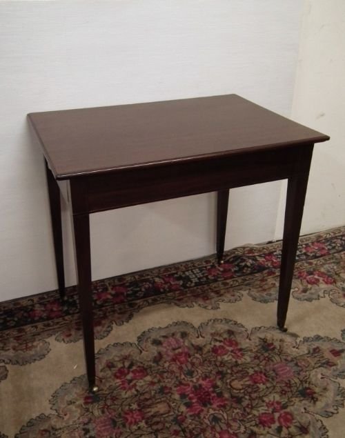 Rare Small George III Inlaid Mahogany Side Table